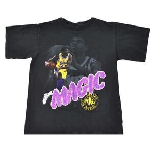 Los Angeles Lakers Magic Johnson 90S Nba Black Shirt Size Medium